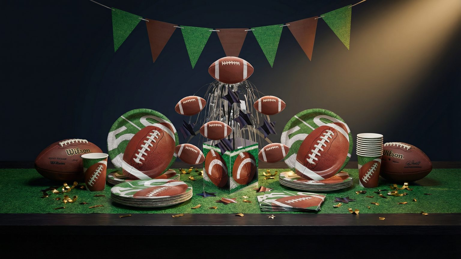 football party decorations and accessories