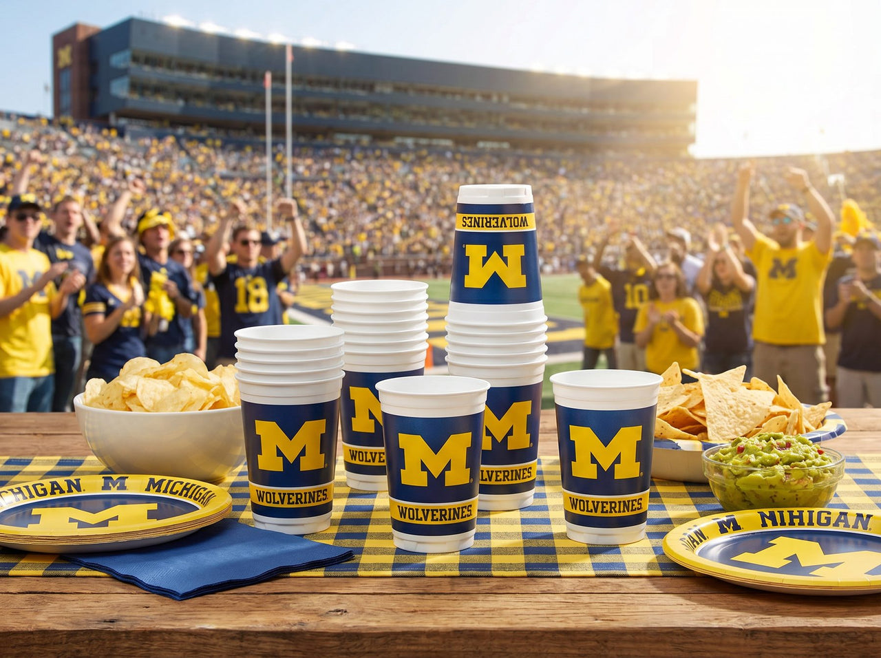 Michigan Wolverines 20 Oz Plastic Cups (8/Pkg)