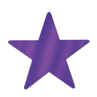 15 Inch Foil Party Star Cutout- Purple - Bulk 24 Pack