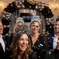 New Year's Eve Decor Tiara Black Silver Party Hat
