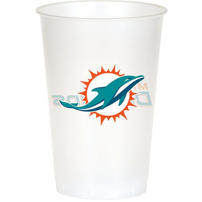 Miami Dolphins 20 oz Plastic Cup (8/Pkg)