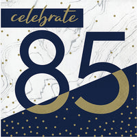 192 pc Bulk Navy and Gold 85th Birthday Luncheon Napkins