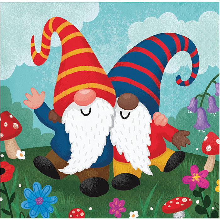 192 pc Bulk Party Gnomes Beverage Napkins