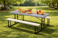 Stay Put Plastic Tablecover Black Check 30