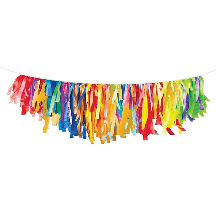 6 pc Bulk Primary Color Fringe Garlands