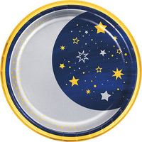 96 pc Bulk Starry Night Moon Dinner Plates