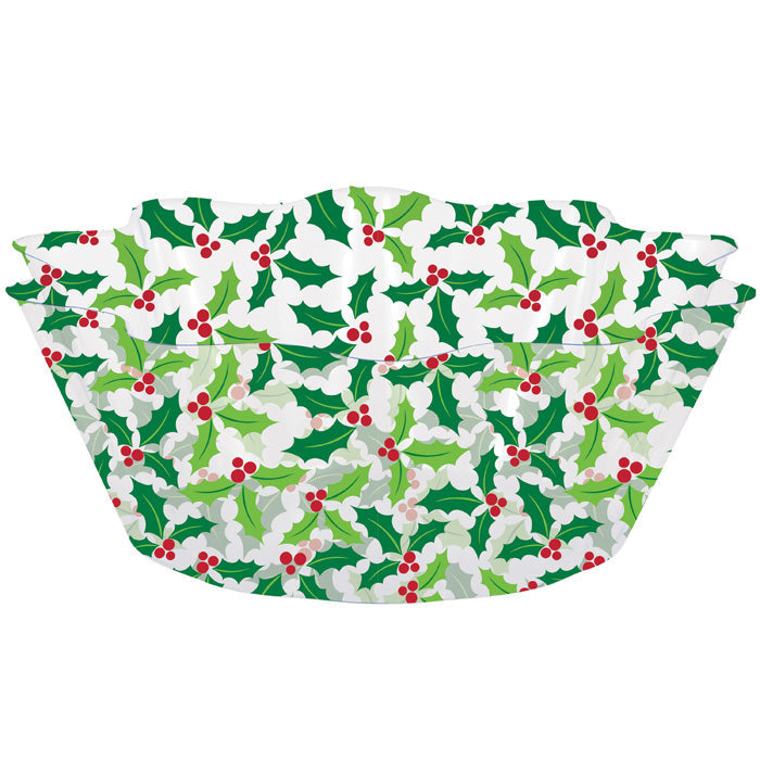 12 pc Bulk Holly Fluted Plastic Bowls