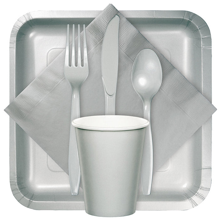 600ct Bulk Shimmering Silver Bulk Plastic Spoons