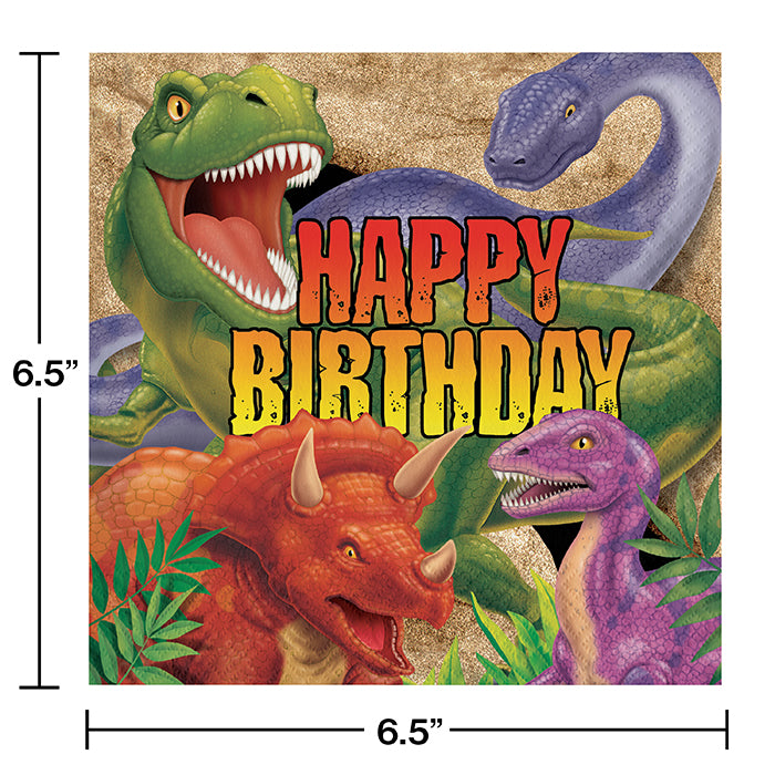 192ct Bulk Dino Blast Happy Birthday Luncheon Napkins