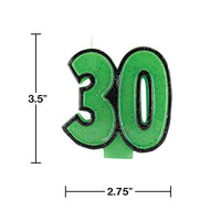 6ct Bulk 30th Birthday Glitter Candles