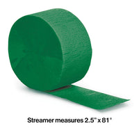 12 pc Bulk Emerald Green Crepe Streamer 81 ft