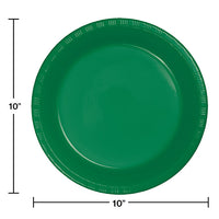 240ct Bulk Emerald Green Plastic Banquet Plates