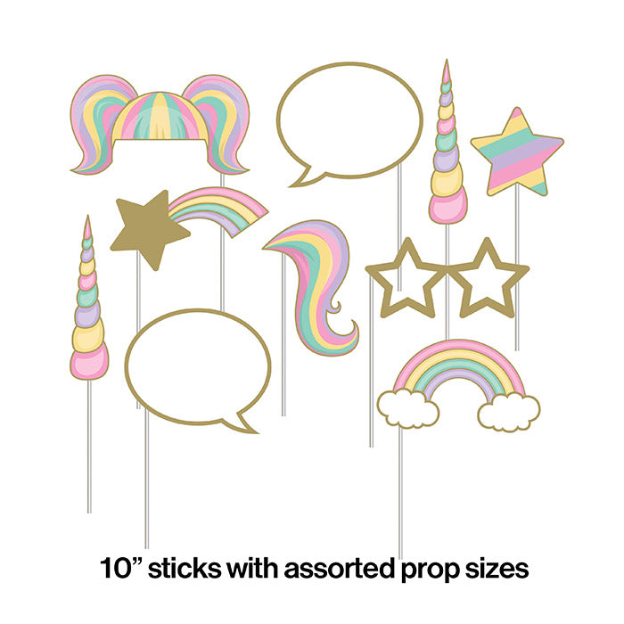 60ct Bulk Sparkle Unicorn Photo Booth Props
