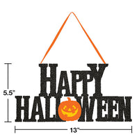 12ct Bulk Happy Halloween Glitter Hanging Signs