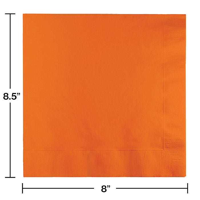 250 pc Bulk Sunkissed Orange Dinner Napkins 3 Ply