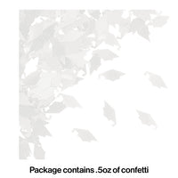 12ct Bulk Graduation Mortarboard Confetti White