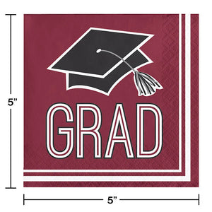 Burgundy Graduation Party Kit for 16 (182 Items)