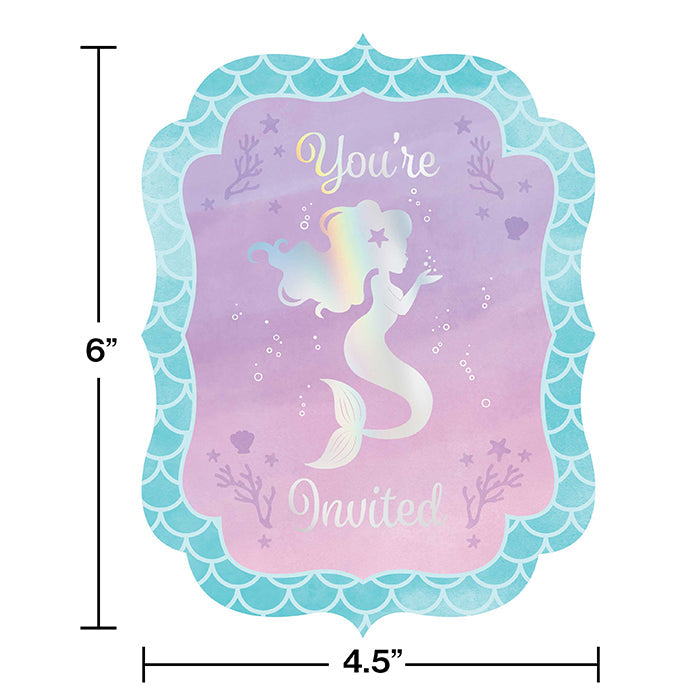 48ct Bulk Iridescent Mermaid Party Invitations
