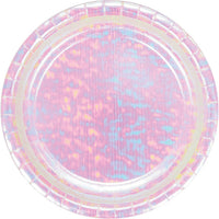 96 pc Bulk Iridescent Party Dinner Plates
