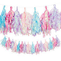 6 pc Bulk Iridescent Party Tassel Garland