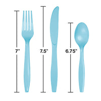 288ct Bulk Pastel Blue Assorted Plastic Cutlery