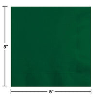 600 pc Bulk Hunter Green 2 Ply Beverage Napkins