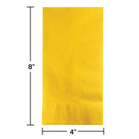 600 pc Bulk School Bus Yellow 2 Ply Dinner Napkins