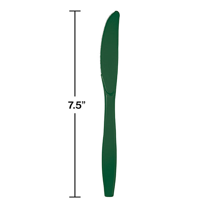 288ct Bulk Hunter Green Plastic Knives