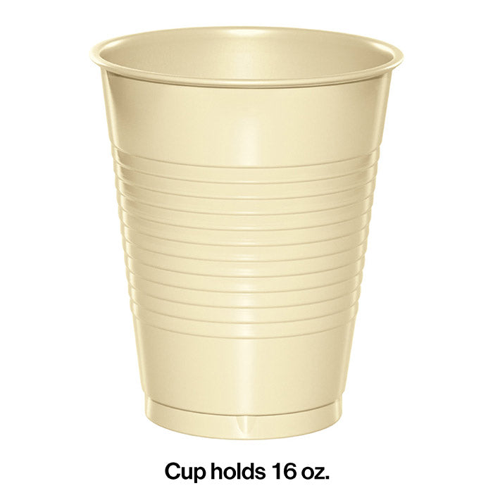 240 pc Bulk Ivory 16 oz Plastic Cups
