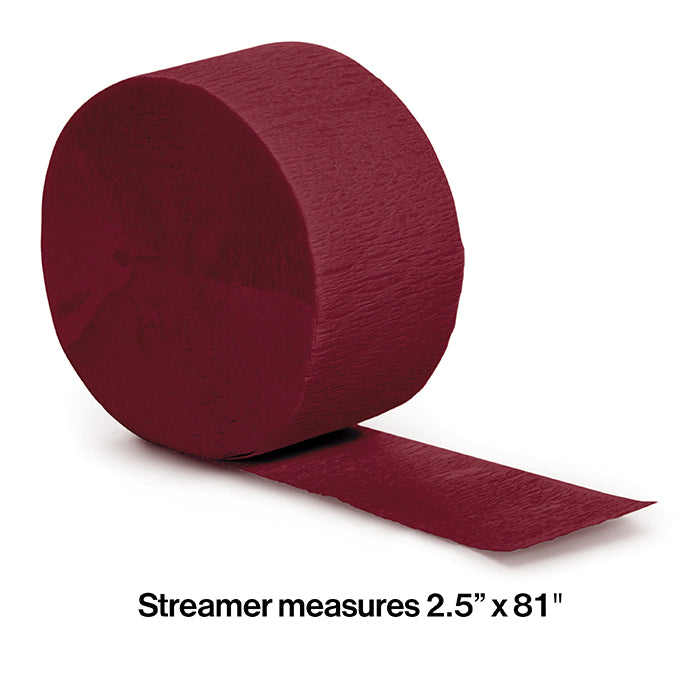 12ct Bulk Burgundy Crepe Streamer