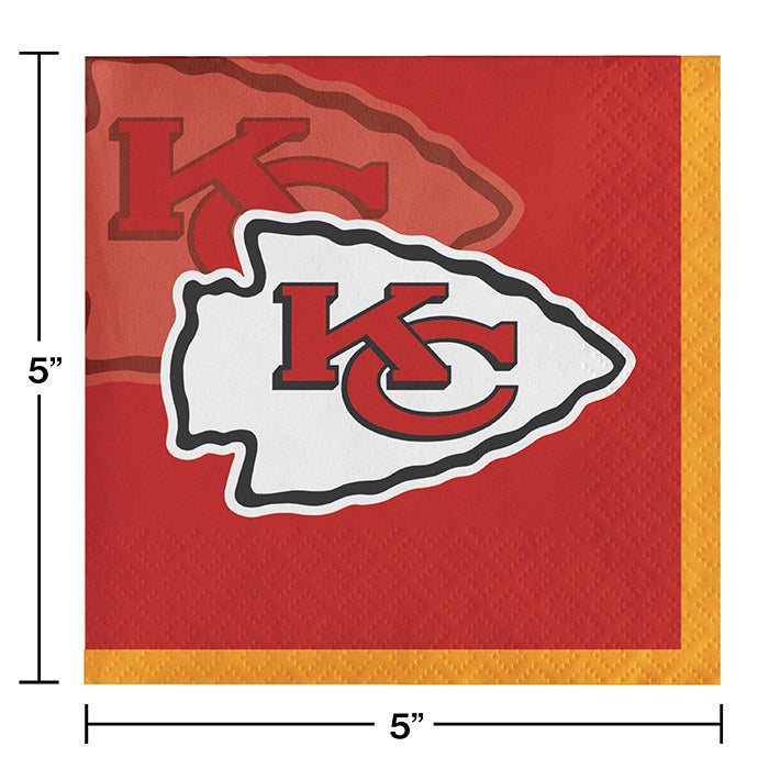 192/Case Bulk Kansas City Chiefs Beverage Napkins