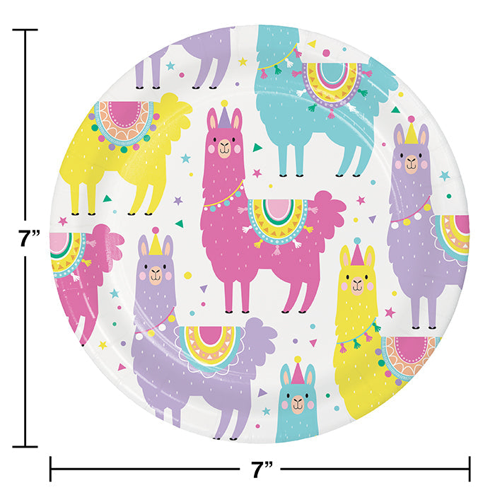 96ct Bulk Llama Party Dessert Plates
