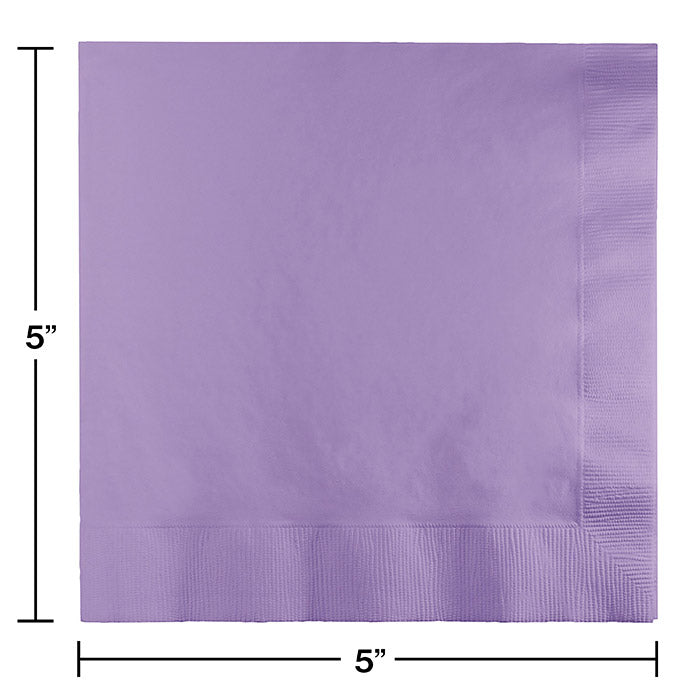 500ct Bulk Luscious Lavender Beverage Napkins 3 ply