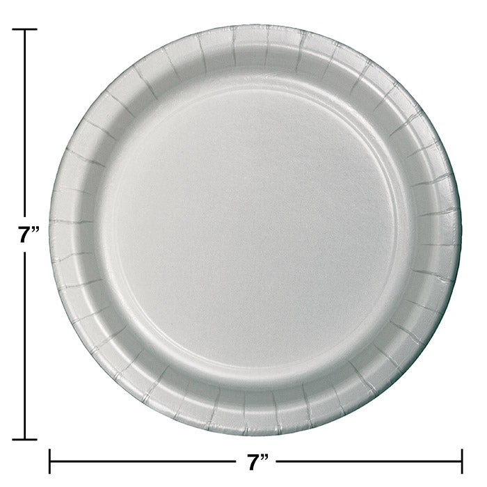 96ct Bulk Value Friendly Shimmering Silver Paper Dessert Plates