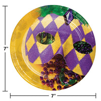 96ct Bulk Masks of Mardi Gras Dessert Plates