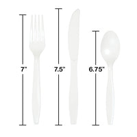 216ct Bulk Value Friendly White Assorted Plastic Cutlery