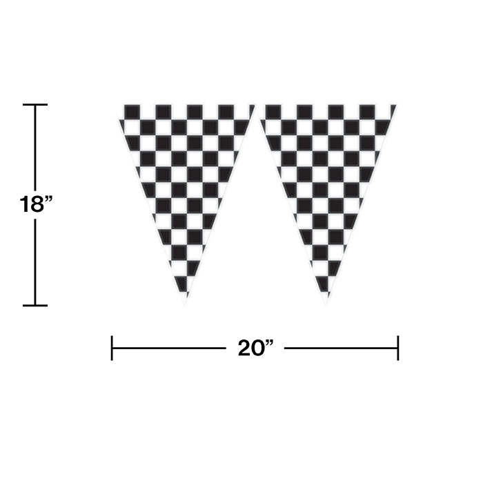 6ct Bulk Black and White Check Flag Banners