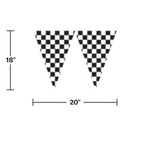 6ct Bulk Black and White Check Flag Banners