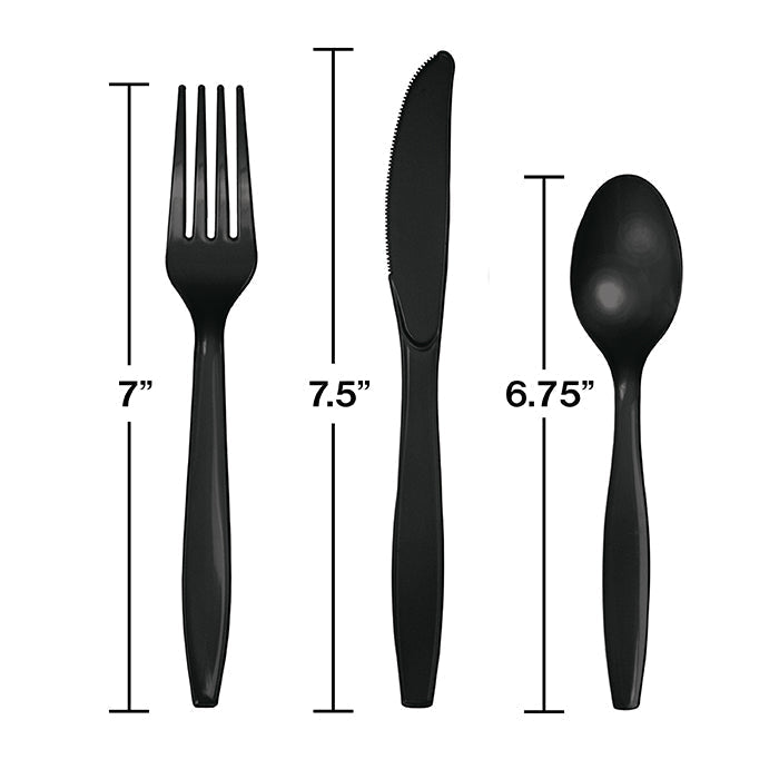 216ct Bulk Black Velvet Value Friendly Assorted Plastic Cutlery