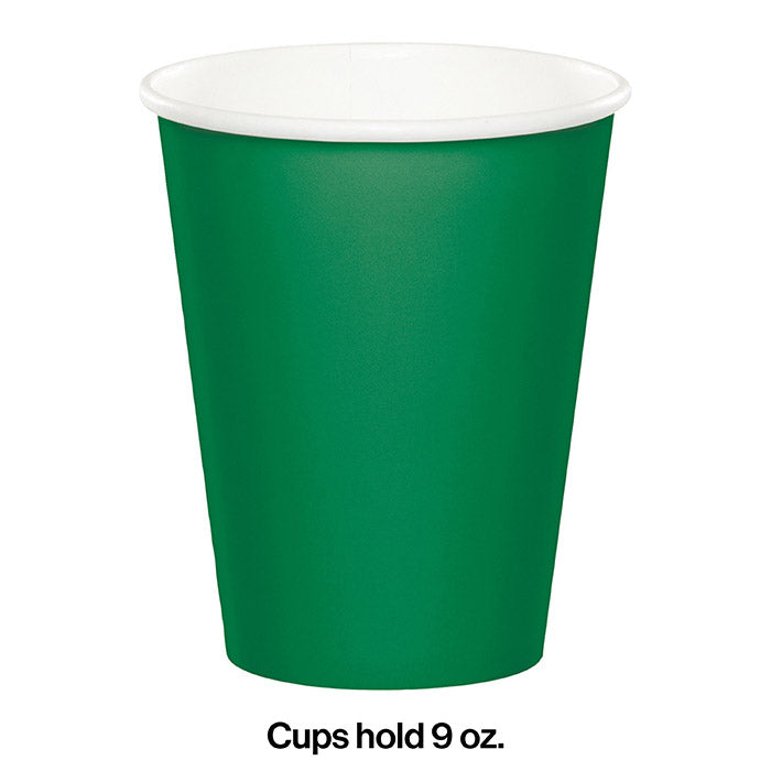 96ct Bulk Value Friendly Emerald Green 9 oz Hot & Cold Cups