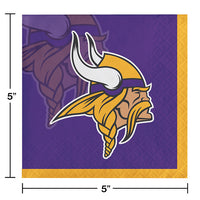 192/Case Bulk Minnesota Vikings Beverage Napkins