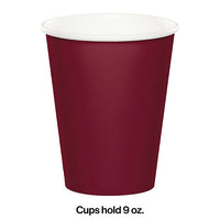240ct Bulk Burgundy 9 oz Hot & Cold Cups