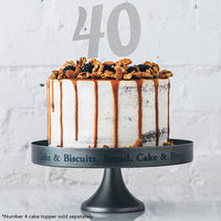 12ct Bulk Number 4 Silver Glitter Cake Toppers