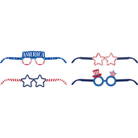 24 pc Bulk Patriotic Fourth of July Paper Eyeglasses