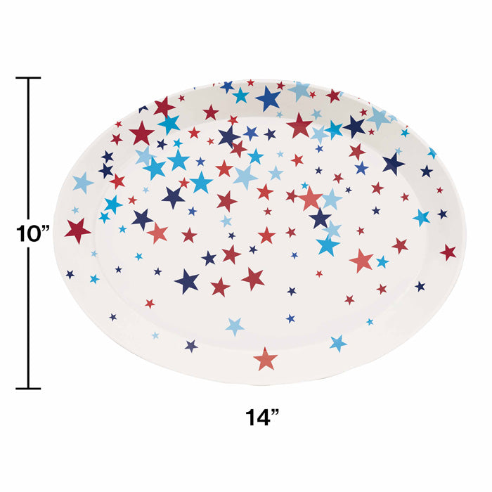 12ct Bulk Patriotic Fourth of July Plastic Trays