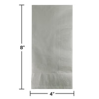 600 pc Bulk Shimmering Silver 2 Ply Dinner Napkins