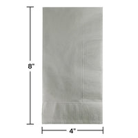 600 pc Bulk Shimmering Silver 2 Ply Dinner Napkins