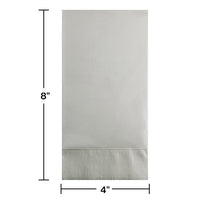 192 pc Bulk Shimmering Silver 3 Ply Guest Towels