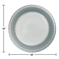 240ct Bulk Shimmering Silver Plastic Banquet Plates