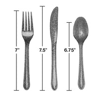 288ct Bulk Silver Glitz Glitter Assorted Cutlery